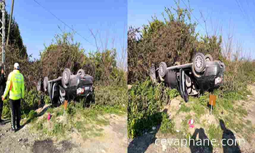 Dörtyol'da Takla Atan Otomobilin Sürücüsü Yaralandı