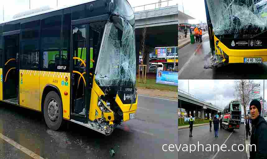 Silivri'de İETT Otobüsü Minibüse Çarptı: 3 Yaralı