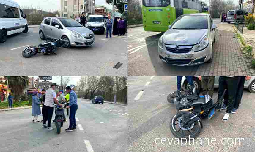 İzmit'te Motosiklet Kazası: Otomobille Çarpışan Sürücü Yaralandı