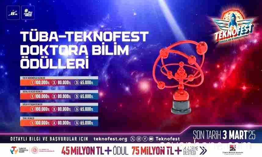 TÜBA-TEKNOFEST Doktora Bilim Ödülleri'ne Başvurular Bugün Sona Eriyor!