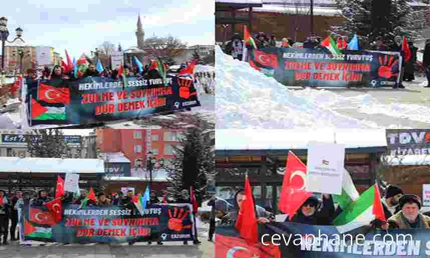 Erzurum Sağlık Çalışanları Gazze İçin 67 Haftadır Sessiz Yürüyüşte