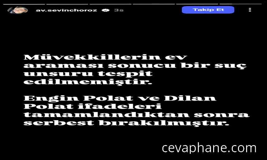 Dilan ve Engin Polat Uyuşturucu İddiasıyla Gözaltına Alındıktan Sonra Serbest Bırakıldı